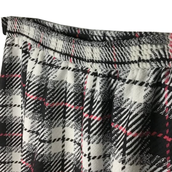 SUMMIT one Wool Blend Vintage Black, White & Red Stripes Plaid A-Line Skirt - Picture 5 of 9
